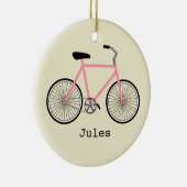 Roze fiets gepersonaliseerde versiering keramisch ornament (Rechts)