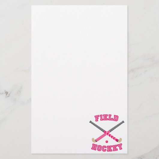 Roze fiets Hockey-Logo Briefpapier (Voorkant)