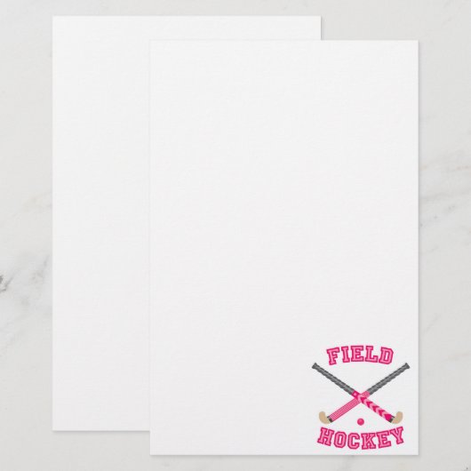 Roze fiets Hockey-Logo Briefpapier (Voorkant / Achterkant)