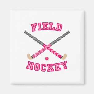 Roze fiets Hockey-Logo Magneet