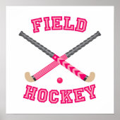 Roze fiets Hockey-Logo Poster (Voorkant)