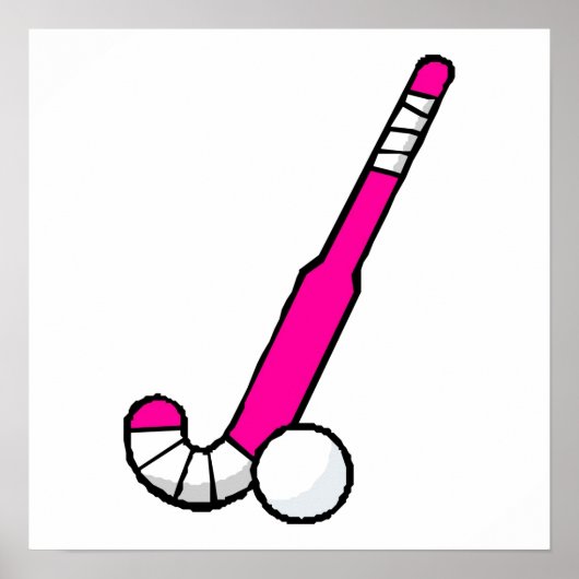 Roze fiets Hockey Stick Poster (Voorkant)
