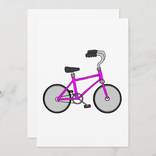 Roze fiets kaart (Voorkant / Achterkant)