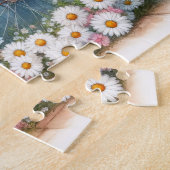  Roze Fiets met Daisies Legpuzzel (Zijkant)