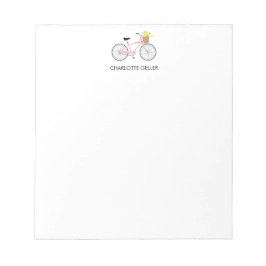 Roze fiets met mandje notitieblok