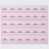 Roze fiets met roze lint cadeaupapier (Vlak)
