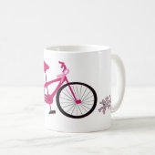 Roze fiets met roze lint koffiemok (Voorkant rechts)