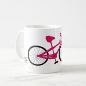 Roze fiets met roze lint koffiemok (Voorkant links)