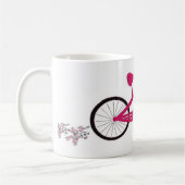 Roze fiets met roze lint koffiemok (Links)