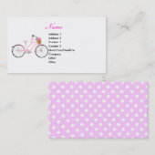Roze fiets met streamers visitekaartje (Voorkant / Achterkant)