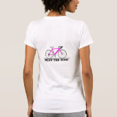 Roze fiets met tekst van de cycoloog t-shirt (Achterkant)