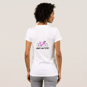 Roze fiets met tekst van de cycoloog t-shirt (Achterkant volledig)