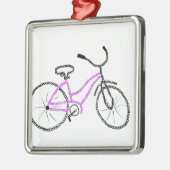 Roze fiets metalen ornament (Links)