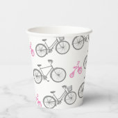 Roze fiets papieren bekers (Achterkant)