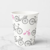 Roze fiets papieren bekers (Voorkant)