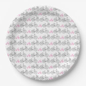 Roze fiets papieren bordje (Voorkant)