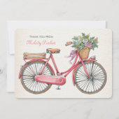 Roze fiets persoonlijke briefkaart (Voorkant)