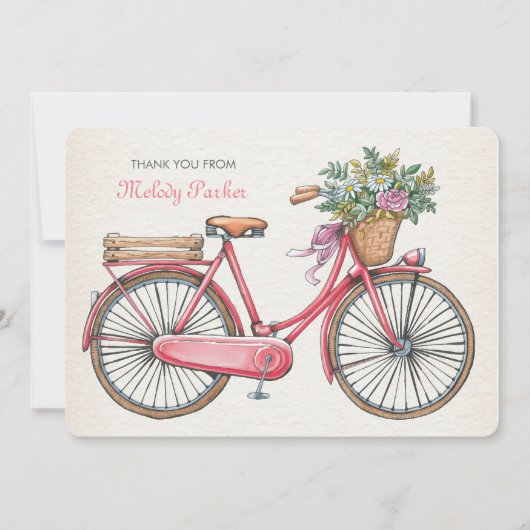 Roze Fiets Persoonlijke Notitiekaart (Voorkant)