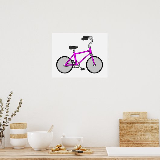 Roze fiets poster (Keuken)