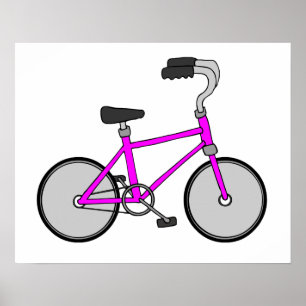 Roze fiets poster