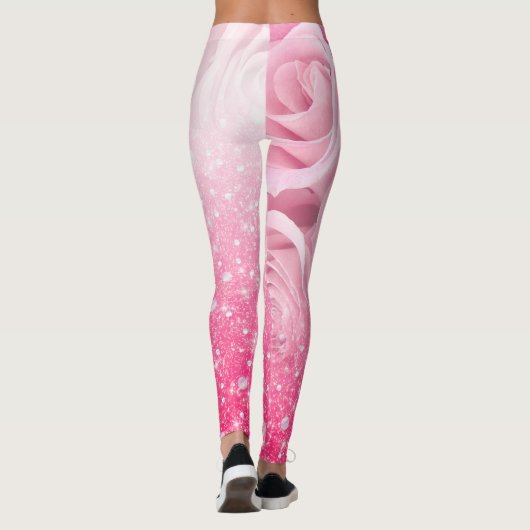 Roze fiets Roos met weinig glitter voor vrouwen en Leggings (Achterkant)