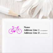 Roze fiets silhouet retour adres label (Insitu)