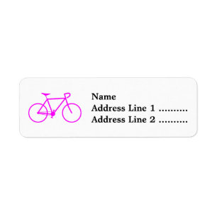 Roze fiets Silhouette Return Address Label