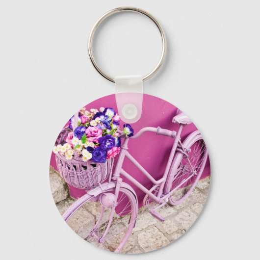 Roze fiets sleutelhanger (Voorkant)