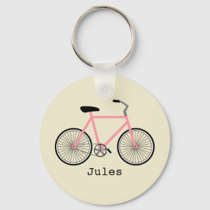 Roze fiets Sleutelhanger