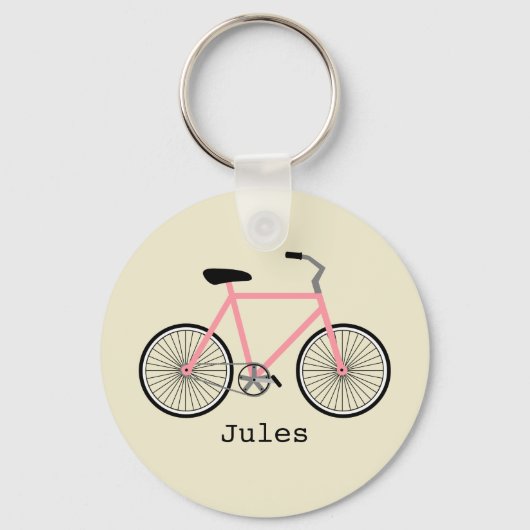 Roze fiets Sleutelhanger (Voorkant)