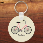 Roze fiets Sleutelhanger (Voorkant)