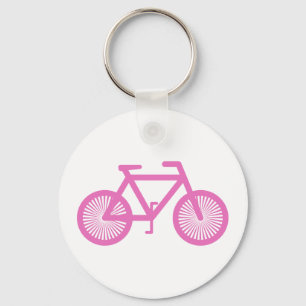 Roze fiets sleutelhanger