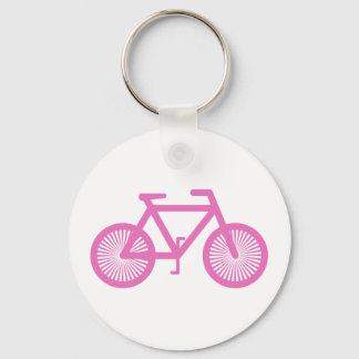 Roze fiets sleutelhanger