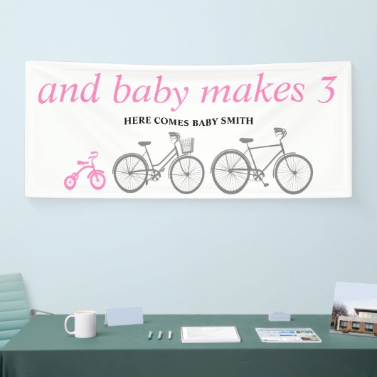 Roze fiets spandoek (Beurs)