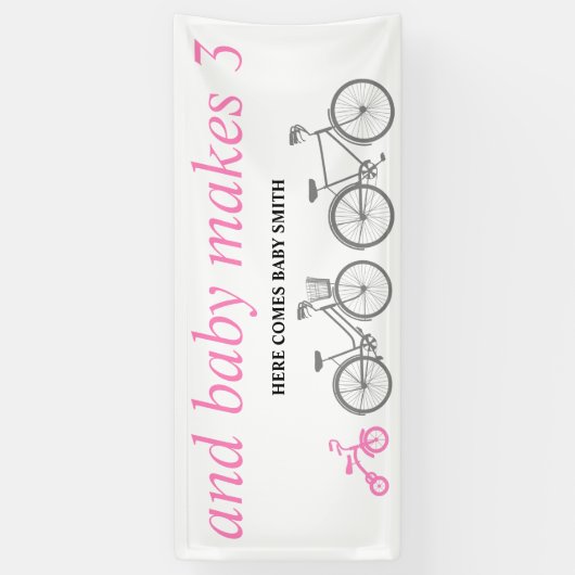 Roze fiets spandoek (Verticaal)