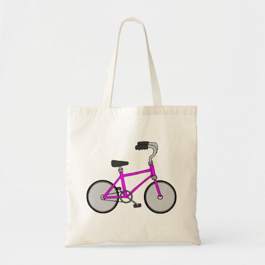 Roze fiets tote bag (Voorkant)