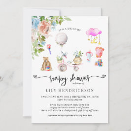 Roze fiets | Uitnodiging voor Drive-By Baby Shower