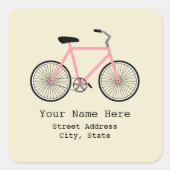 Roze fietsadres Sticker (Voorkant)