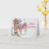  Roze Fietsbloem Verjaardag Kaart (Gele Bloem)