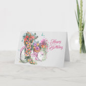  Roze Fietsbloem Verjaardag Kaart (Voorkant)