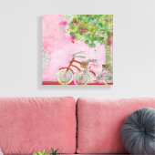 Roze fietsen canvas afdruk (Insitu (Woonkamer))
