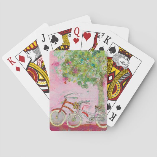 Roze fietsen pokerkaarten (Achterkant)
