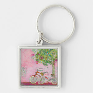 Roze fietsen sleutelhanger