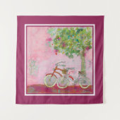 Roze fietsen wandkleed (Voorkant (horizontaal))
