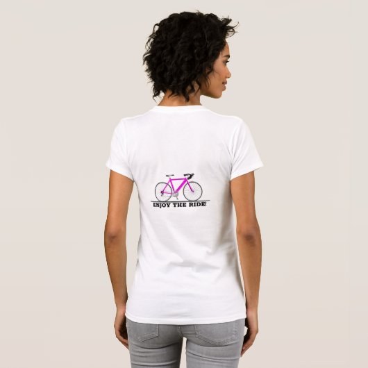 Roze fietsencycoloog t-shirt (Achterkant volledig)