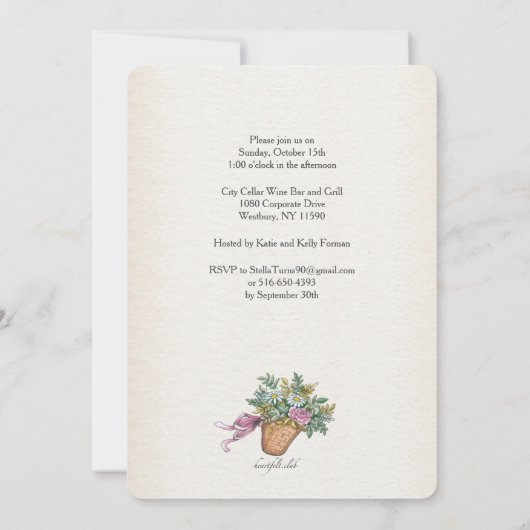 Roze fietsenuitnodiging Gepersonaliseerd Kaart (Achterkant)