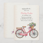 Roze fietsenuitnodiging kaart (Voorkant / Achterkant)