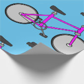 Roze fietsenwrapppapier cadeaupapier (Hoek)