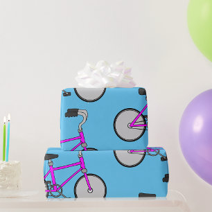 Roze fietsenwrapppapier cadeaupapier