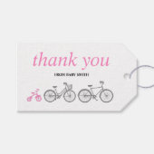 Roze Fietsgeschenk Labels Cadeaulabel (Voorkant (Horizontaal))